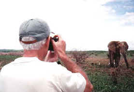 Keith photographing an elephant